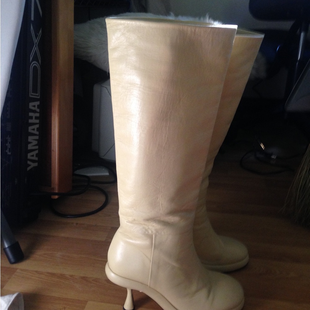 Gorgeous Wandler June Tall Boot Knee High off white leather heeled boots